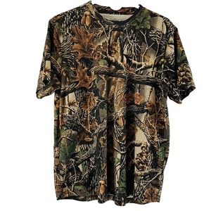 Mens‎ L Green Mark T-Tec Comfort Shirt Camouflage Seclusion 3D Camo Short Sleeve